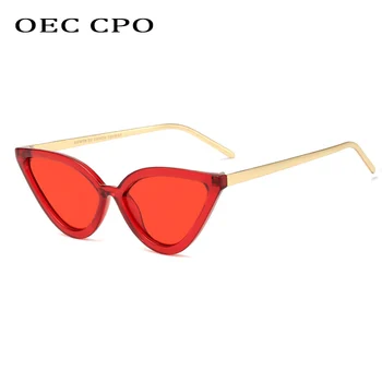OEC CPO de la Moda de Ojo de Gato Gafas de sol de las Mujeres de la Marca de Tendencia Triángulo Negro del Marco de Gafas de Sol de Mujer los Hombres de la Vendimia Gafas UV400 oculos