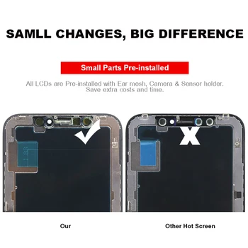 OEM LCD Para el iPhone XS Con Digitalizador 3D de la Pantalla Táctil del Reemplazo de Piezas de Montaje Para el iPhone XS LCD Apoyo True-Tone