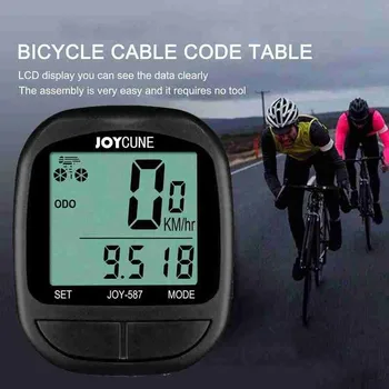 Ordenador de bicicleta Tabla de códigos de Mtb de la Bicicleta de Carretera Cable Impermeable Odómetro Cronómetro Digital LCD de Ciclismo Accesorios de Ordenador de la Bicicleta 69466