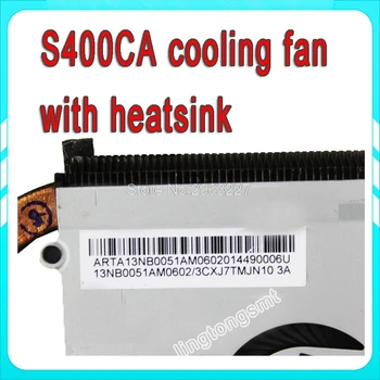 Ordenador portátil de refrigeración de la CPU disipador de calor&fan De Asus S400 S400C S400CA S500C S500CA Notebook CPU Radiador envío libre del disipador de calor 21396