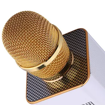 P9 Inalámbrico Micrófono del Karaoke del Altavoz 2-en-1 de Mano de Cantar y Grabación Portátil con KARAOKE Player para iOS/Android