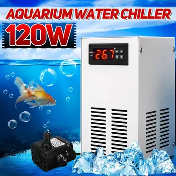 Pantalla LCD de Enfriador de Agua de Refrigeración del Dispositivo de 120W Tanque de Peces de Acuario Constante de Equipos de Refrigeración Temperatura de Herramientas de Control de AC110-240V