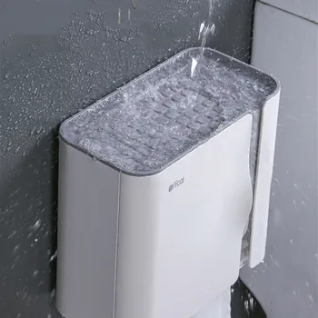 Papel higiénico Estante montado en la Pared con una Caja de pañuelos de Papel de WC Titulares de Titulares de toallas de Papel para Baño Accesorios de Baño Libre Perforación