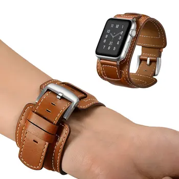 Para 3842mm,iwatch Banda Apple Watch Genuina Banda de Cuero de la Hebilla de la Pulsera de la Muñeca para el Apple Watch de la Serie 3 Serie 2 Serie 1
