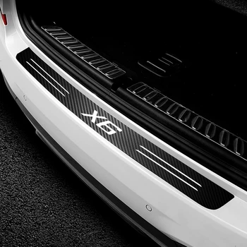 Para BMW X6 Coche Estilo de Fibra de Carbono Parachoques Trasero Tronco Protector de la etiqueta Engomada Impermeable Protector de Rozaduras de Fibra de Carbono, Calcomanías de Accesorios