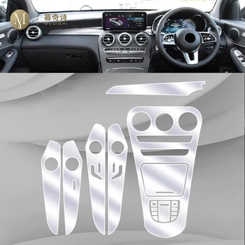 Para el Benz de Mercedes GLC 260 300 2020 Interior del Coche de la consola central Transparente TPU película Protectora Anti-arañazos Accesorios Reformar