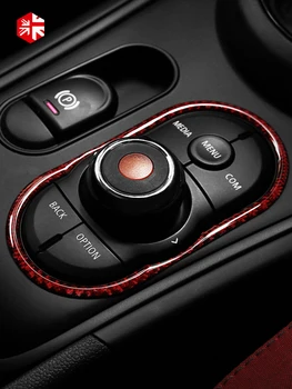 Para el MINI Cooper Countryman F60 Auto Multimedia Botón de Engranaje Panel de la Carcasa de Fibra de Carbono Cubierta de la etiqueta Engomada de la Decoración Interior Accesorios