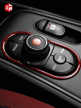 Para el MINI Cooper Countryman F60 Auto Multimedia Botón de Engranaje Panel de la Carcasa de Fibra de Carbono Cubierta de la etiqueta Engomada de la Decoración Interior Accesorios