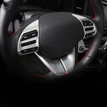 Para Hyundai Kona 2017 2018 2019 ABS Cromado Accesorios del Coche de Dirección Botón de la Rueda del Marco de Cubierta de la etiqueta Engomada de la Decoración de Estilo 2pcs