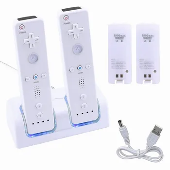 Para Nintendo Wii Gamepad Cargadores De Batería Cargador De Muelle Mando A Distancia Doble Estación De Carga Dock Stands De Accesorios De Juegos