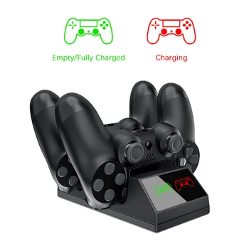Para PS4 Doble Controlador de Cargador Dock Station Imán de Carga Con la Pantalla Led Para Playstation 4 Controlador de Soporte de Accesorios