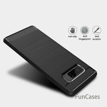 Para Samsung Galaxy Note 7 8 9 Caso de Silicona Suave de TPU Cepillado de Fibra de Carbono de la Textura de la Tapa Para Galaxy Note FE N9300 Shell samsu g