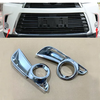 Para Toyota Highlander 2018 2019 ABS Delantera Cromada Reflector de la Luz de Niebla Cubierta de la Lámpara de la etiqueta Engomada de la Decoración de Accesorios decorativos 2 Pcs/lot
