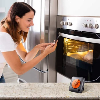 Parrilla Termómetro,Bluetooth Termómetro de Carne,Digital Barbacoa de Carne Termómetro para Alimentos de Cocina de Cocinar,la Aplicación Inteligente de Alarma