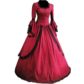 Partiss las Mujeres de Encaje de la Piso-longitud Gótico Victoriano Vestido
