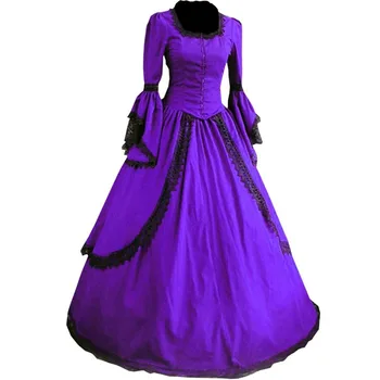 Partiss las Mujeres de Encaje de la Piso-longitud Gótico Victoriano Vestido