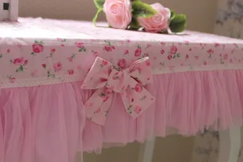 Pastoral floral pequeño mantel rosa rosa heces de la cubierta a prueba de polvo de la flor patrón de la cubierta del gabinete de tamaño personalizado