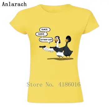 Pato Pulp Fiction 2 Mujeres Camiseta del Euro Tamaño con Talla S-XL Fresco Verano Loco Normal de Algodón de la Moda, el Diseño de la Camiseta