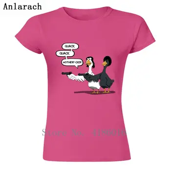 Pato Pulp Fiction 2 Mujeres Camiseta del Euro Tamaño con Talla S-XL Fresco Verano Loco Normal de Algodón de la Moda, el Diseño de la Camiseta