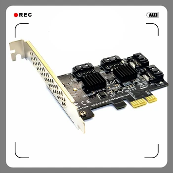 PCIE SATA de la Tarjeta PCI-E Adaptador PCI Express para SATA3.0 Convertidor de 4 Puertos SATA III 6 G de Expansión de la Tarjeta de Controlador de Adaptador de