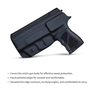 PDI Funda de Kydex Ajuste Personalizado: Taurus TH9C Pistola en el Interior de la Pretina de la portación Oculta Amplió Entrada - Sin Desgaste, Sin Umezawa