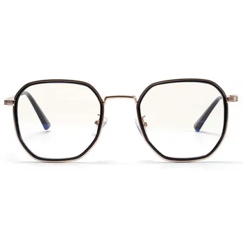 Peekaboo plaza de gafas para las mujeres lente transparente de estilo retro de metal marcos de anteojos de los hombres de oro verde decoración accesorios unisex 47052