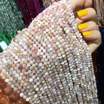 Pequeñas Perlas Naturales de Cuentas de Piedra Polvo de ópalo de 3.8 mm de Sección Suelta Perlas para la Joyería del Collar de la Pulsera DIY