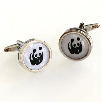 Pequeño Panda Gemelos Chinos de los Hombres del Estilo de los dibujos de los Niños del Traje de Camisa Accesorios Regalos de Alta calidad de Cobre con Puño francés Enlaces