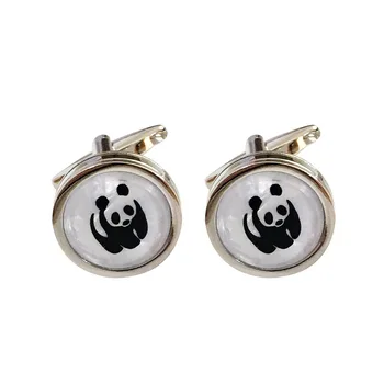 Pequeño Panda Gemelos Chinos de los Hombres del Estilo de los dibujos de los Niños del Traje de Camisa Accesorios Regalos de Alta calidad de Cobre con Puño francés Enlaces