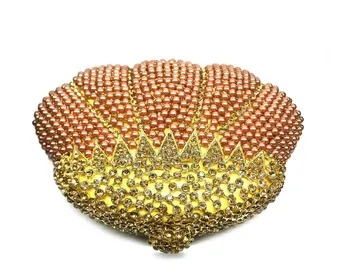 Perla de cristal con cuentas de embrague bolsa de champán bolsos de noche fiesta de graduación bolso de moda de la calabaza de diseño de las mujeres de la boda nupcial bolsos SC161