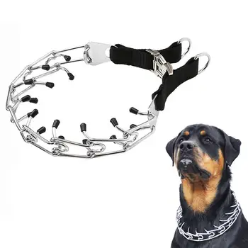 Perro de Patas de Formación Collar de Metal Choke Pizca Collar de Perro con Comodidad Consejos