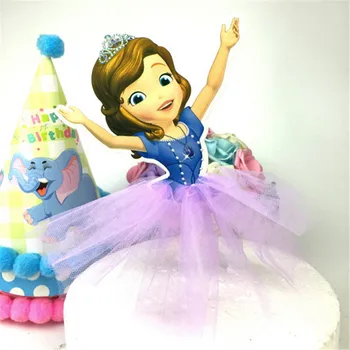 Personalizada topper de la torta de cumpleaños decoración de la torta de los suministros de cenicienta sofía blanco de la nieve de la princesa fuentes del partido cupcake toppers