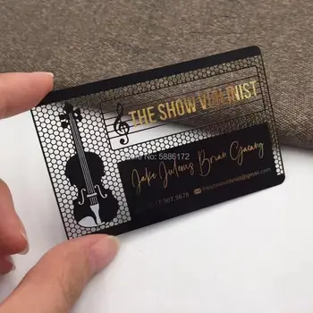 Personalizado personalizado de lujo de la tarjeta de black metal de la tarjeta de negocios