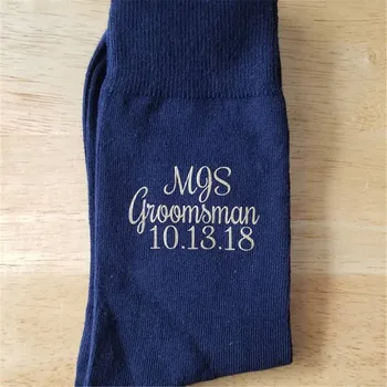 Personalizar los Calcetines con el nombre, la fecha,el único regalo para el novio brithday regalos Personalizados divertido de los Padrinos de boda Calcetines Novios Partido calcetines