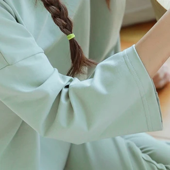 Pijama Establece Las Mujeres Kawaii Estilo Coreano De Manga Larga Suave, Elegante, Cómodo Mujeres El Diario De La Ropa De Dormir De Ocio Caricatura Impresa Nuevo