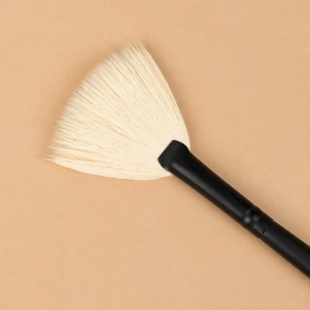 Pincel de maquillaje Premium, ventilador, caja, 20 cm, negro cepillos Cosméticos herramientas para la cara