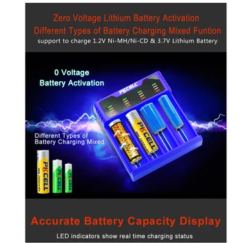 PKCELL Inteligente cargador de batería de 1.2 V 3.7 V 3.2 V AA AAA 26650 NiMH nicd batería de li-ion battery18650 baterías 5V 2A con Pantalla LED