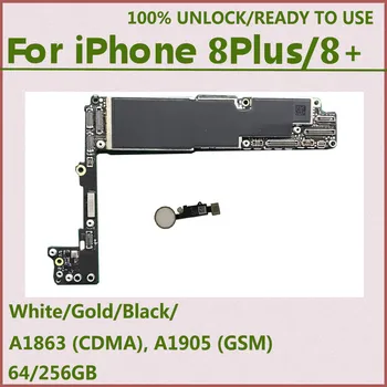Placa base Original para el iPhone 8 PluS,64 GB, 256 GB Para el iPhone 8 PLUS con Touch ID de la placa Lógica Negro Oro Blanco de Desbloqueo de iCloud 5347