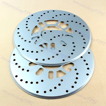 Plata de Aluminio Disco Vehículo Decorativos Rotor de Freno de la Cruz Perforado Cubrir 2Pcs