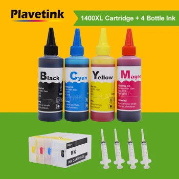 Plavetink 4 Colores de Tinta Recargables Kit+ PGI1400 XL Compatible Cartucho de Tinta Para Canon PGI-1400 MAXIFY MB2040 MB2140 MB2340 MB2740