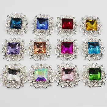 Plaza 10pc 30mm Multicolor de Cristal de Strass Botones Para Ropa, Sofá de Artesanía de la Yema de Diamante Accesorios de Costura