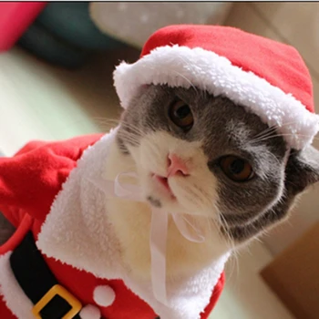 [PMK Gato Trajes de] Santa Cláusula Disfraz de Gato!! Lindo Santa! Rojo De Santa Gato De La Ropa Del Traje De La Capa De La Ropa, X-Mas De Disfraces