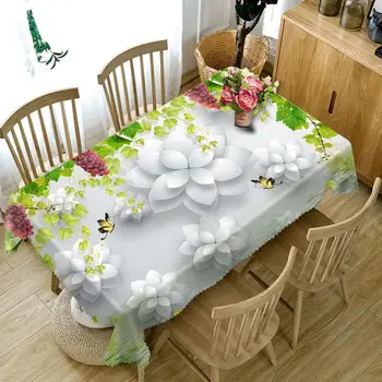 Poliéster color blanco Manteles Impermeables 3D mantel Rectangular de Banquetes Mesa Redonda Cubre Personalizado Tamaño de la funda del Cojín 36161