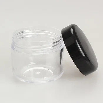 Portátil Negro De Plástico Cosmético Frasco Vacío Bote Caja De Maquillaje De Uñas De Arte De Cosméticos Cordón De La Tapa Del Recipiente De Almacenamiento