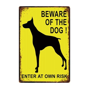 Precaución la Vida de los Perros Es Mejor Con Bulldog Cuidado con el Perro Letrero de Metal de Estaño Cartel de la Decoración del Hogar de la Barra de Arte de la Pared de Pintura de 20*30 CM de Tamaño