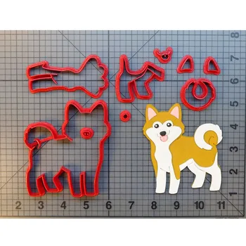 Precioso Animal, perro de aguas Yorkie Corgi Shiba Inu Perro de la Forma del Cuerpo Fondant y la Decoración de Molde Impreso en 3D Cortador de Galletas Conjunto