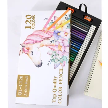 Profesional de Lápices de 120 Colores de Madera, el Aceite de la Caja de Lápices de Conjunto para la elaboración de Croquis de Libros para Colorear de Regalos, Suministros de Arte