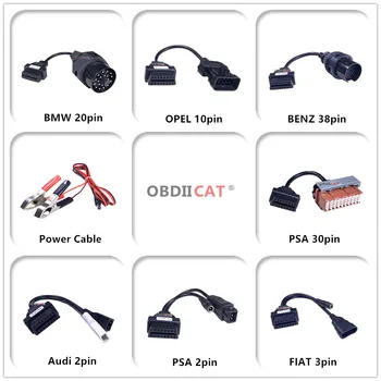 Promoción de OBDII OBD2 Conjunto Completo para 8 Coches Cables TCS Coche Cables de Diagnóstico del OBD Herramienta de análisis 8 Camiones de cables 118043