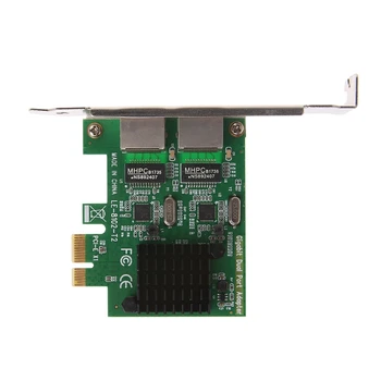 Puerto Dual PCI-E X1 Gigabit Ethernet Tarjeta de Red 10/100/1000Mbps Tasa de Adaptador 67172