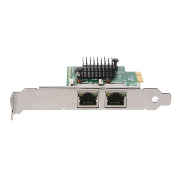 Puerto Dual PCI-E X1 Gigabit Ethernet Tarjeta de Red 10/100/1000Mbps Tasa de Adaptador